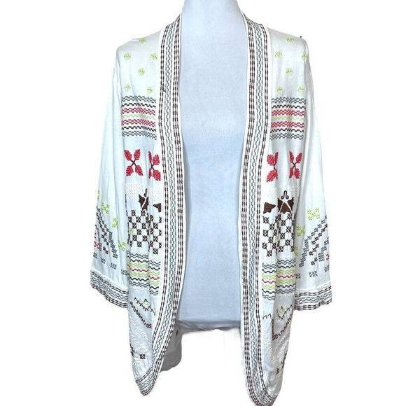 Johnny Was topper Blouse Open Front Embroidered size XS - Picture 2 of 12